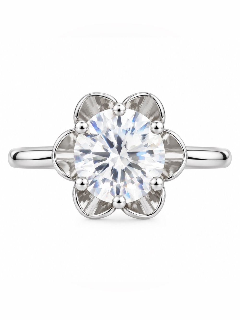 Luxury Floral 2.0 CT Moissanite ring‎ size 6